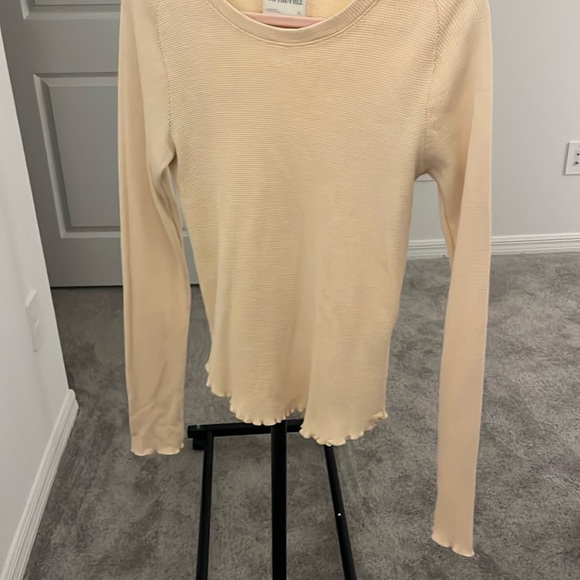 We The Free Sz M Waffle Weave Cream Long Sleeve - Picture 2 of 5